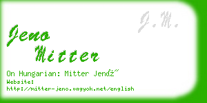 jeno mitter business card